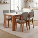 Ver imagem 2 de Conjunto Sala de Jantar Mesa 1,10m Place 4 Cadeiras Linda Viero