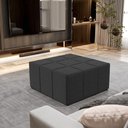 Ver imagem 2 de Puff Decorativo Para Sala de Estar Quadrado Milano 90x90cm W01 Bouclê Preto - Lyam Decor