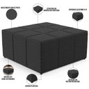 Ver imagem 4 de Puff Decorativo Para Sala de Estar Quadrado Milano 90x90cm W01 Bouclê Preto - Lyam Decor