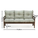 Ver mais imagens de Conjunto Sofá Havaí 3 Lugares + 2 Poltronas de Madeira com Almofadas Confortáveis - Bege