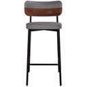 Ver imagem 4 de Kit 02 Banquetas Alta Bar Cozinha Sala de Jantar Aço Preto Kaira C01 Linho Cinza Courino Whisky -