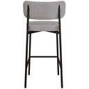 Ver imagem 2 de Kit 02 Banquetas Alta Bar Cozinha Sala de Jantar Aço Preto Kaira C01 Linho Cinza Courino Whisky -