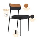 Ver imagem 4 de Kit 04 Cadeiras Decorativas Estofada Sala de Jantar Melina F01 Linho Grafite - Lyam Decor