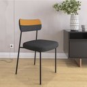 Ver imagem 2 de Kit 04 Cadeiras Decorativas Estofada Sala de Jantar Melina F01 Linho Grafite - Lyam Decor