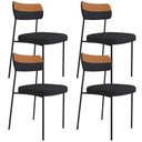 Ver imagem 1 de Kit 04 Cadeiras Decorativas Estofada Sala de Jantar Melina F01 Linho Grafite - Lyam Decor