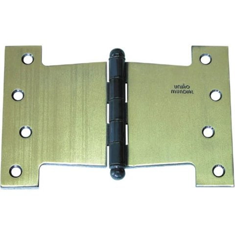 Dobradiça Palmela 4 X 6" Aço - União Mundial Latonado Oxidado