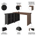 Ver imagem 3 de Mesa Escrivaninha em L Eron e Estante Livreiro Maly A06 Ipê/preto - Mpozenato