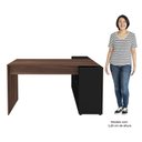 Ver mais imagens de Mesa Escrivaninha em L Eron e Estante Livreiro Maly A06 Ipê/preto - Mpozenato
