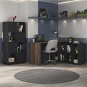 Ver imagem 2 de Mesa Escrivaninha em L Eron e Estante Livreiro Maly A06 Ipê/preto - Mpozenato