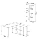 Ver imagem 4 de Mesa Escrivaninha em L Eron e Estante Livreiro Maly A06 Ipê/preto - Mpozenato