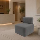 Ver imagem 2 de Poltrona Cubo para Sala Moderna e Recepção Suede:Suede Cinza Chumbo