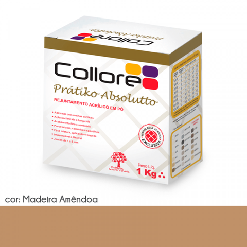 Rejunte Acrílico para Piscina Absoluto Cor Madeira Amêndoa - Collore Pratiko - 1kg