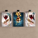 Ver imagem 2 de Kit 3 Quadro Decorativo Vinho Luxo Casa Adega Bebida Copa Qualidade Premium Moderno 40x28cm