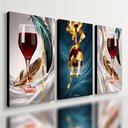 Ver imagem 1 de Kit 3 Quadro Decorativo Vinho Luxo Casa Adega Bebida Copa Qualidade Premium Moderno 40x28cm