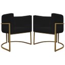 Ver imagem 1 de Kit 2 Poltronas Decorativas Recepção Luna Tecido Sintético Cores Base de Ferro Dourada