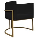 Ver imagem 6 de Kit 2 Poltronas Decorativas Recepção Luna Tecido Sintético Cores Base de Ferro Dourada