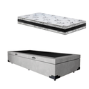 Ver imagem 2 de Cama Base Box Baú Solteiro Super Confort Suede Cinza + Colchão Solteiro Super Confort D33 24x88x188