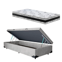 Ver imagem 1 de Cama Base Box Baú Solteiro Super Confort Suede Cinza + Colchão Solteiro Super Confort D33 24x88x188