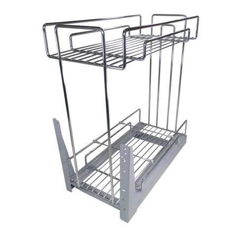 Mini Despensa R1 Deslizante 8679 Cromada Fixação na Base 235 X 495 X 460 Mm Jomer