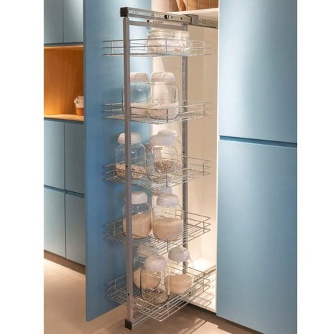 Coluna Deslizante 2090 Cromada com 05 Cestos Masutti Copat 350 x 1450 a 1750 x 470mm