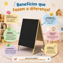 Ver imagem 4 de Lousa Cavalete Quadro Negro Expositor MDF Infantil Desenho Restaurante Padaria Bar Lanchonete Suport