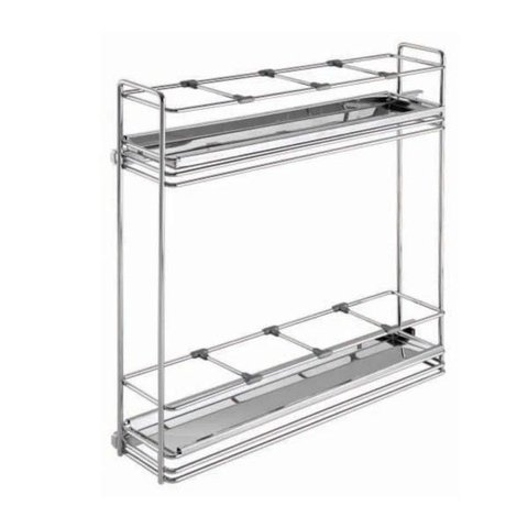 Porta Latas Duplo 4413 Inox com 02 Bandejas Fixação Lateral Masutti Copat 150 X 495 X 480mm