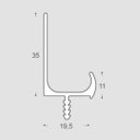 Ver imagem 2 de Perfil Puxador de Alumínio NEO 38 Jateado Fosco para 18 mm Barra com 03 metros Neocomponente