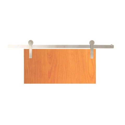 Kit Aparente para Porta de Correr 3 m Inox Escovado 01 Porta Heavy (100 kg) Geris
