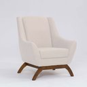 Ver imagem 1 de Poltrona Decorativa Mildred D07 Pés Madeira Linho Pérola - D’Rossi