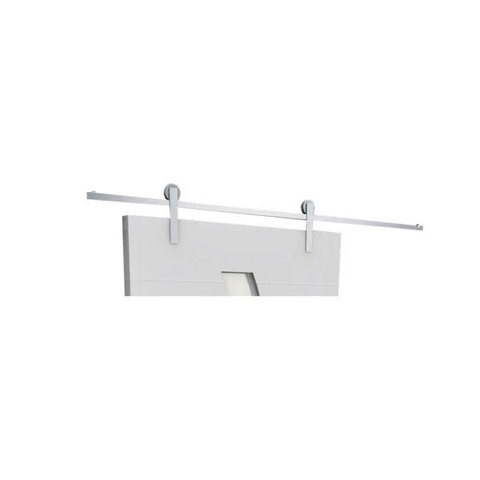 Kit Aparente para Porta de Correr 2 m Alumínio Escovado 01 Porta (50 kg) Geris