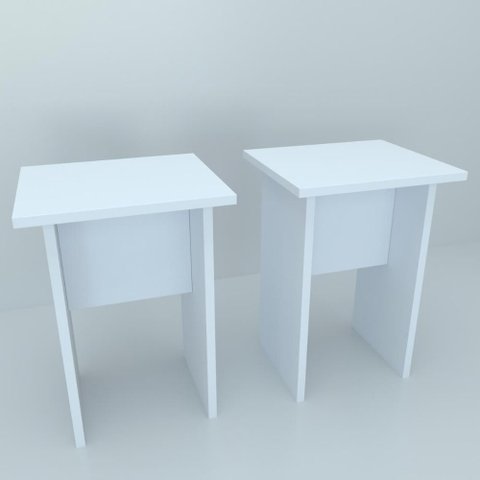 Conjunto de 2 Bancos Branco Ff Mdp 42x30x26cm