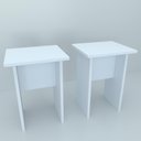 Ver imagem 1 de Conjunto de 2 Bancos Branco Ff Mdp 42x30x26cm