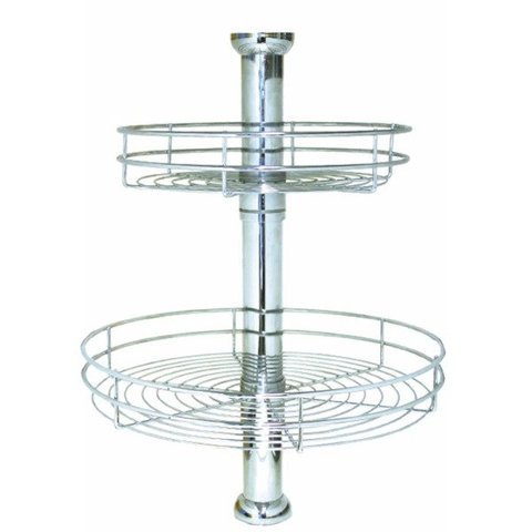 Fruteira Giratória 8514 Cromada com 2 Cestos Haste 2 Pol. 350/450 Mm x 1000 x 450 Mm Jomer