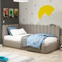 Ver imagem 2 de Painel Cabeceira Cama Box Casal King Size Lana 195cm Linho Bege - Desk Design