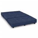 Ver imagem 2 de Puff Cama Dobravel 130cm Casal com Rodízios e Almofadas Cor: Suede Azul