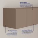 Ver mais imagens de Módulo Planejado Ponte Queen para Guarda Roupa 100% MDF 4 Portas Orion CabeCasa MadeiraOriginals Marrom/Mocha