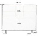 Ver imagem 3 de Cabeceira Cama Box Casal Poliana 140 Cm Suede Azul Escuro