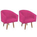 Ver imagem 1 de Kit 02 Poltronas Decorativas Sala de Estar Recepção Luiza Pés Palito Suede - Doce Sonho Móveis KIT 2