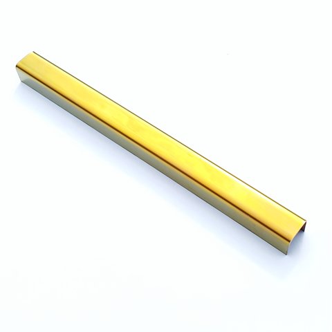 Perfil Listelo "u", Aço Inox 304, Brilho, Dourado - 9x11x9x2000mm