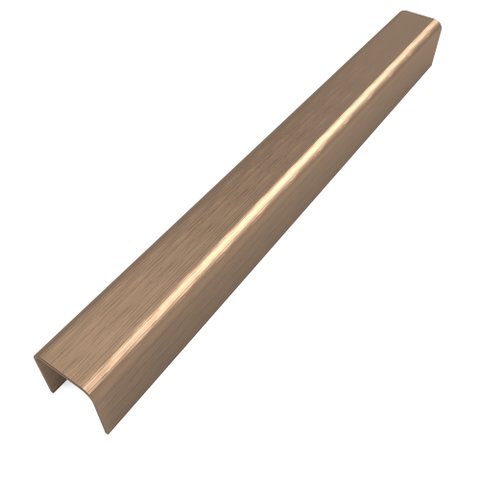 Perfil Listelo "u", Aço Inox 304, Escovado, Bronze - 9x11x9mm 2m