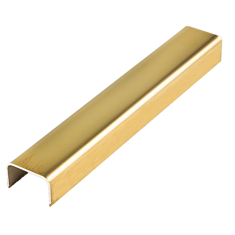 Perfil Listelo "u", Aço Inox 304, Escovado, Dourado - 9x11x9mm 2m