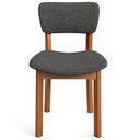 Ver imagem 3 de Cadeira para Sala de Jantar Cozinha Living Estofada Dara L02 Linho Cinza Escuro - Lyam Decor