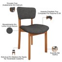 Ver imagem 5 de Cadeira para Sala de Jantar Cozinha Living Estofada Dara L02 Linho Cinza Escuro - Lyam Decor
