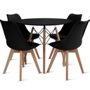 Ver imagem 1 de Conjunto Mesa Eames Preta 90cm com 4 Cadeiras Saarinen Pretas para Jantar