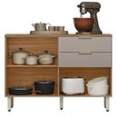 Ver imagem 2 de Balcão para Cozinha 120cm 2 Portas 2 Gavetas Olga Amêndola/Nude