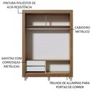 Ver imagem 6 de Guarda-roupa Solteiro Madesa Dallas 2 Portas de Correr com Espelho 2 Gavetas com Pés - Rustic