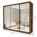 Ver imagem 4 de Guarda-roupa Casal com 9 Espelho 3 Portas Ravena - Freijó
