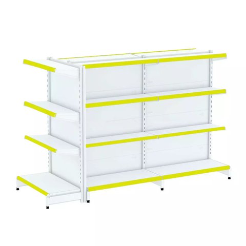 Gondola Centro 137 Fit Ate 2 Metros 1 Ponta Branco 20b Pe Amarelo