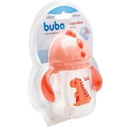 Copo com Alça e Canudo Dino Buba - Laranja - 4