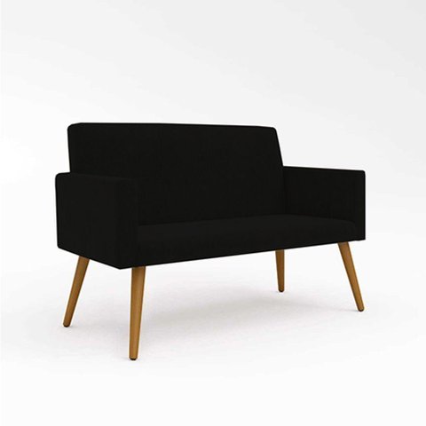 Sofá Namoradeira 2 Lugares - Balaqui Decor Preto